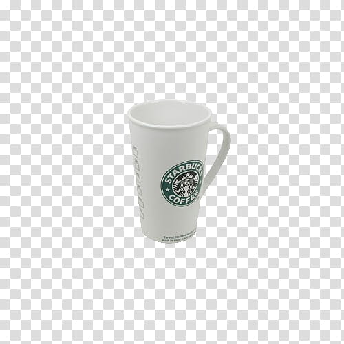 white and green Starbucks ceramic mug transparent background PNG clipart