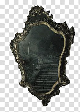 Slytherin, mirror with brown wooden frame transparent background PNG clipart