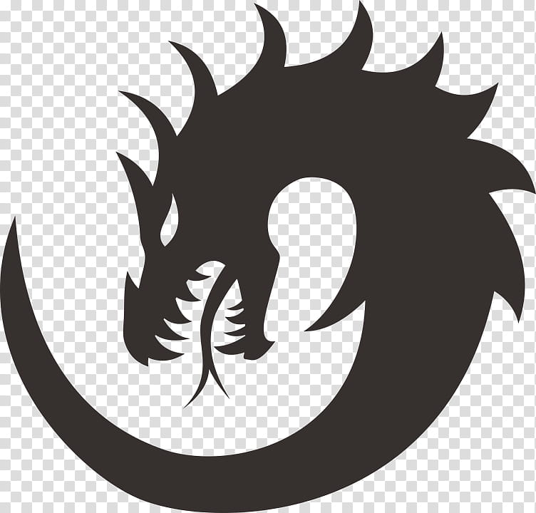 Monster Logo, Dragon, Chinese Dragon, Ouroboros, Drawing, Black And White
, Silhouette, Symbol transparent background PNG clipart