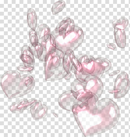 Rose Gold Mega , clear heart lot illustration transparent background PNG clipart