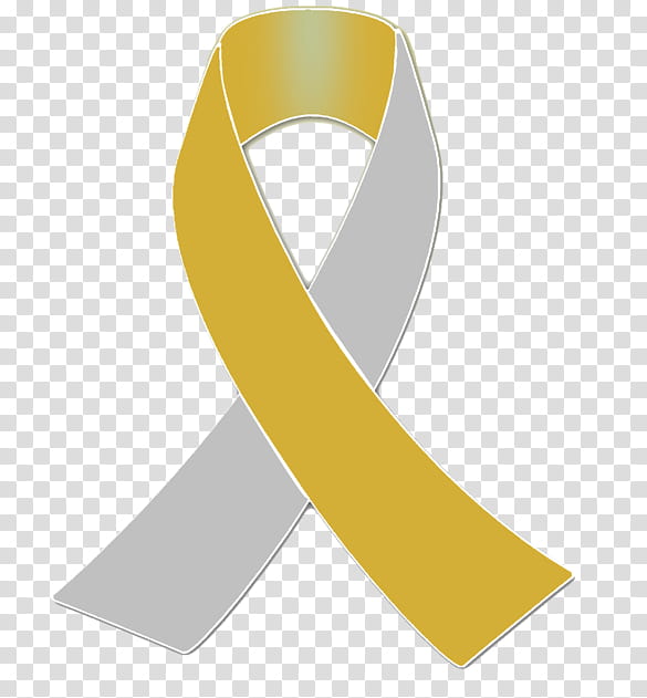 Gold Ribbon Ribbon, Awareness Ribbon, Tshirt, Cancer, Thyroid Cancer, Bracelet, Thyroid Disease, Silver transparent background PNG clipart