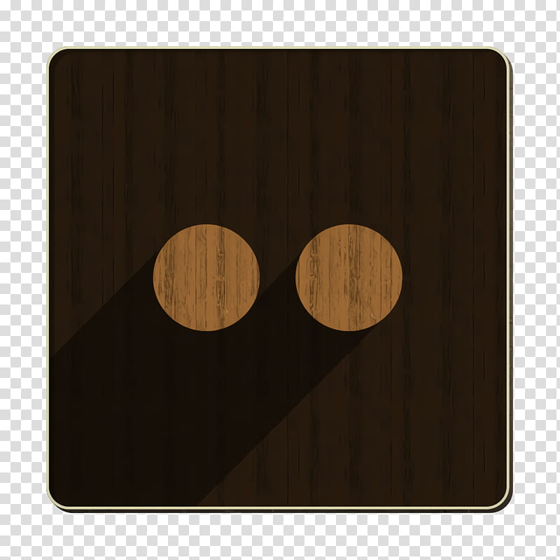 flickr icon media icon shadow icon, Social Icon, Square Icon, Brown, Circle, Wood, Rectangle transparent background PNG clipart
