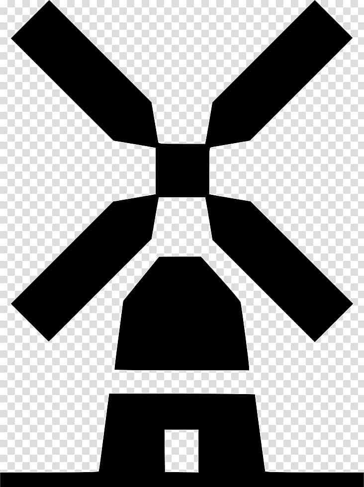 Black Day Symbol, Mill, Windmill, Wind Turbine, National Mills Day, White, Symmetry, Line transparent background PNG clipart