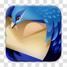 Quadrat icons, thunderbird, blue bird graphic transparent background PNG clipart