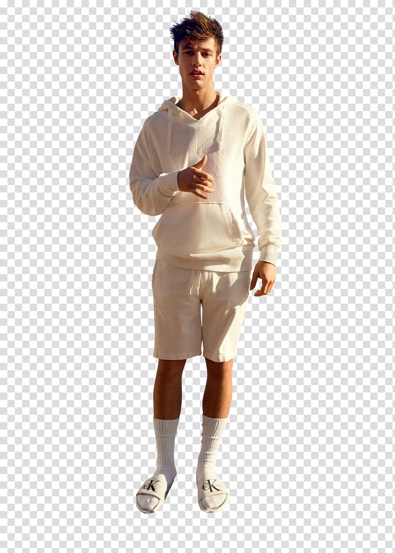 Cameron Dallas, man in white hoodie transparent background PNG clipart