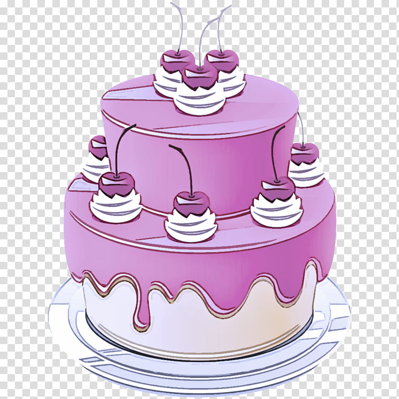 Birthday cake, Fondant, Pink, Cake Decorating, Sugar Paste, Torte, Purple, Dessert transparent background PNG clipart