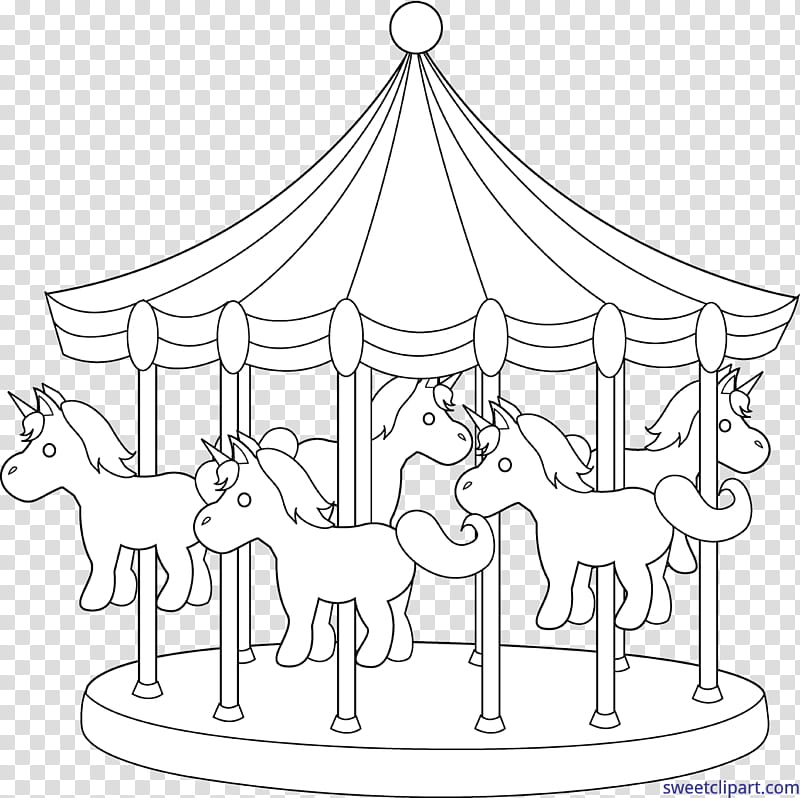 Book Silhouette, Drawing, Carousel, Line Art, Amusement Park, Coloring Book, Traveling Carnival, White transparent background PNG clipart