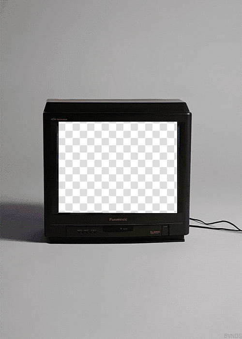 RNDOM, black Panasonic CRT TV on white surface transparent background PNG clipart