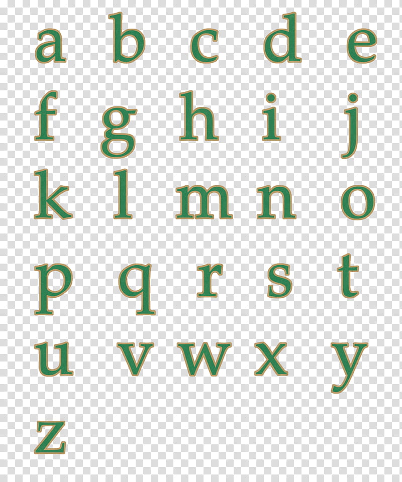 small green Alphabet letters transparent background PNG clipart