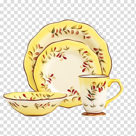 dishware cup tableware saucer dinnerware set, Watercolor, Paint, Wet Ink, Serveware, Teacup, Porcelain, Drinkware transparent background PNG clipart