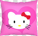 Mueblecitos para izar tus Girls, pink and white Hello Kitty graphic throw pillow transparent background PNG clipart