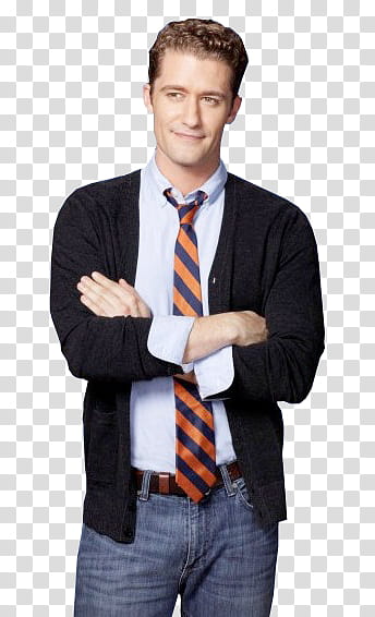 Glee, man with cross arms standing transparent background PNG clipart
