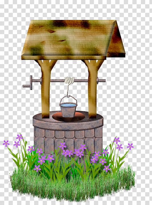 water well grass plant landscape flowerpot, Wildflower, Lawn transparent background PNG clipart