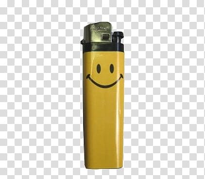 AESTHETIC GRUNGE, yellow smiley disposable lighter transparent background PNG clipart