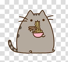 Pusheen, Pusheen the Cat eating noodles illustration transparent background PNG clipart