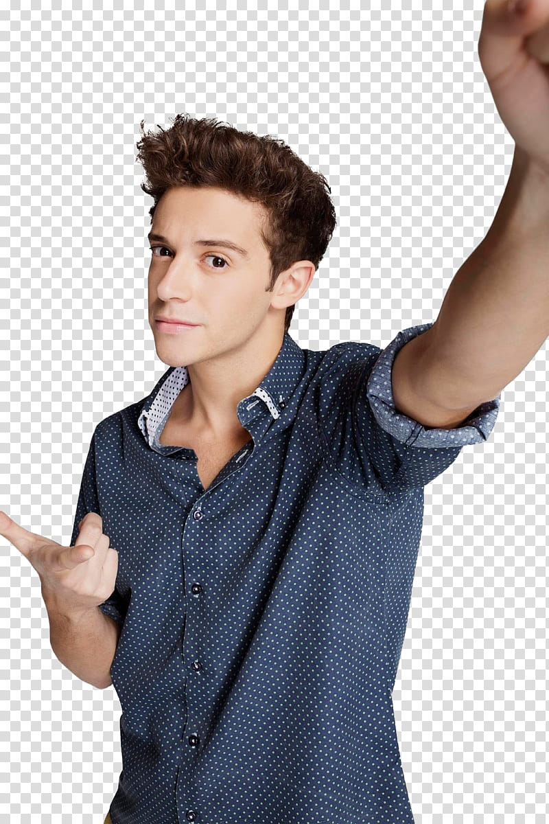 Soy Luna Ruggero Pasquarelli, man in blue and white polo shirt transparent background PNG clipart