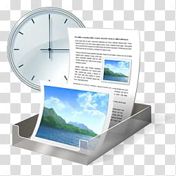 Vista RTM WOW Icon , Recent Items, papers and clock icon transparent background PNG clipart