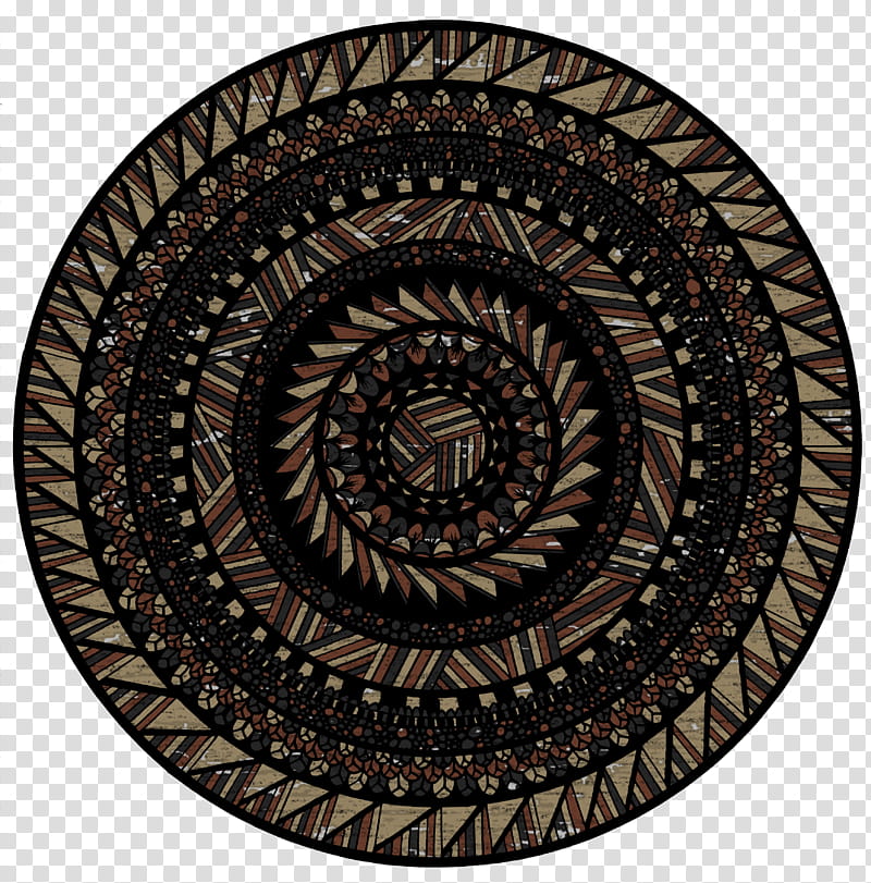 brown plate circle tableware rug, Metal transparent background PNG clipart