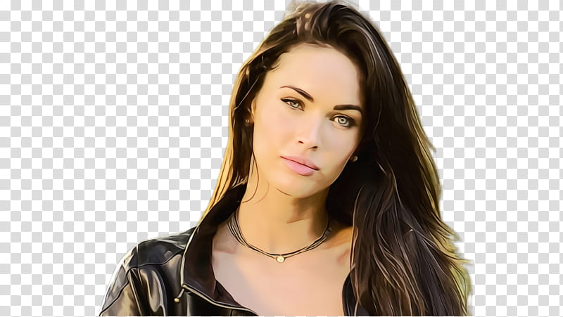 Transformers, Watercolor, Paint, Wet Ink, Megan Fox, Transformers Revenge Of The Fallen, Black Hair, Hair Coloring transparent background PNG clipart