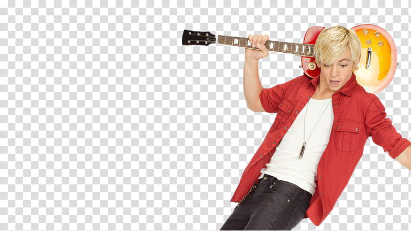 Austin Y Ally, man looking down holding guitar transparent background PNG clipart