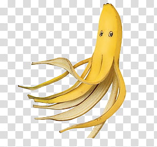 , banana peel with illustrated eyes transparent background PNG clipart