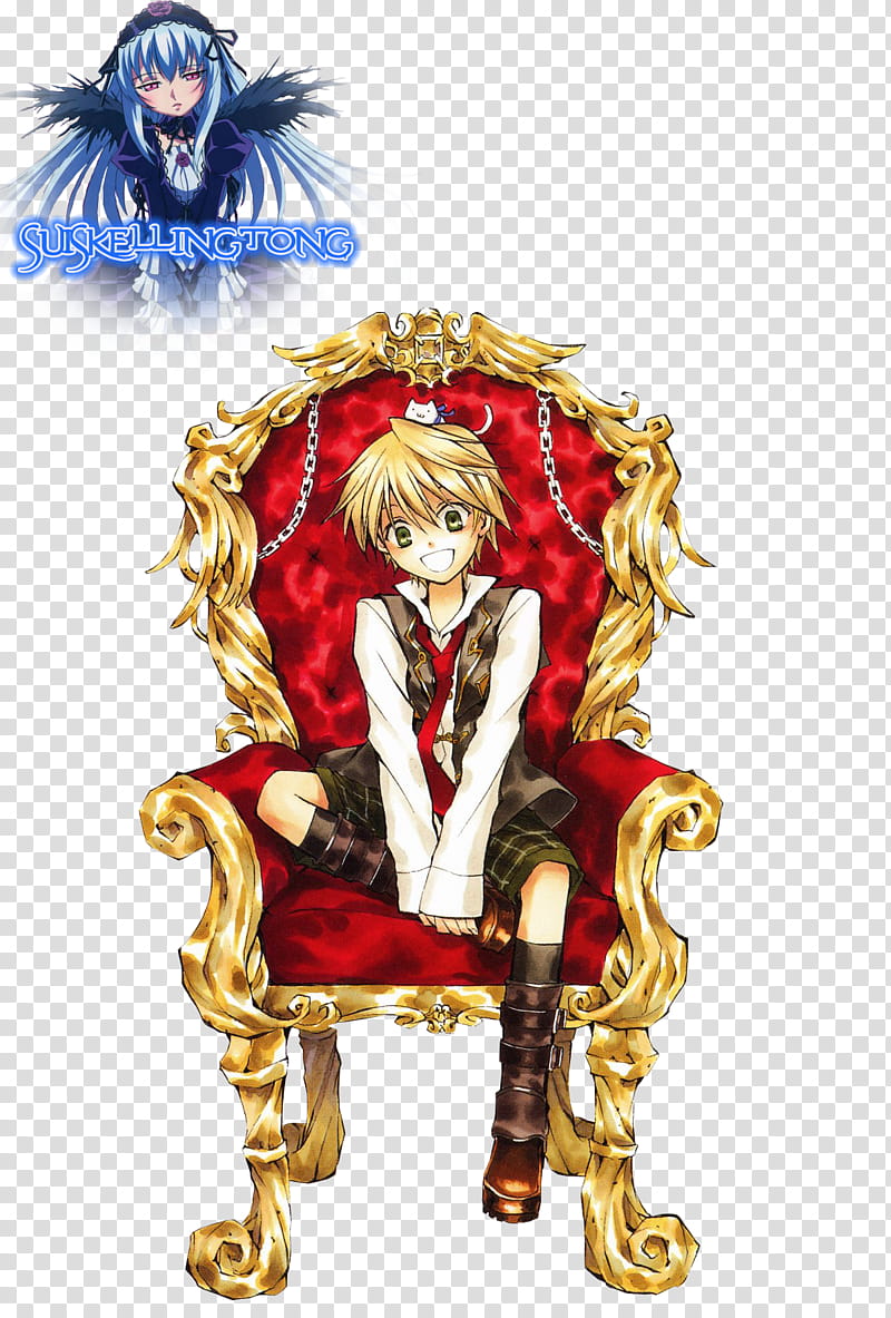 Pandora Hearts Render , yellow haired anime character transparent background PNG clipart