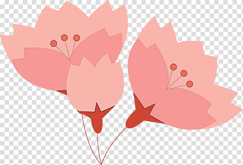cherry flower floral flower, Pink, Leaf, Red, Petal, Plant, Love, Tulip transparent background PNG clipart