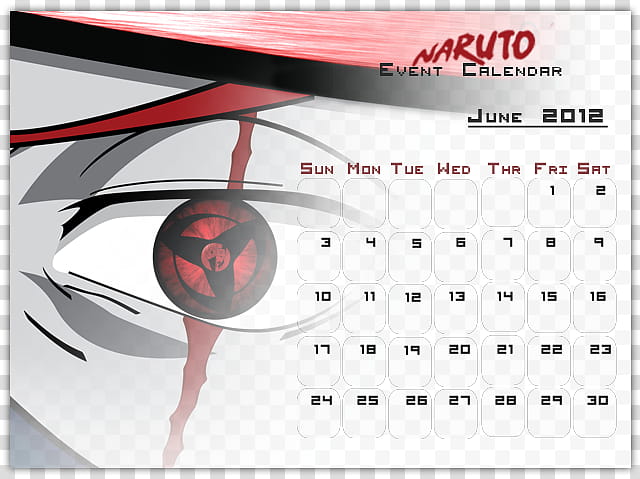 Naruto Calendar  June, Naruto calendar transparent background PNG clipart