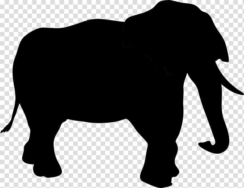 Indian Elephant, Buffalo, Silhouette, Drawing, Black, African Elephant, Animal Figure, Wildlife transparent background PNG clipart