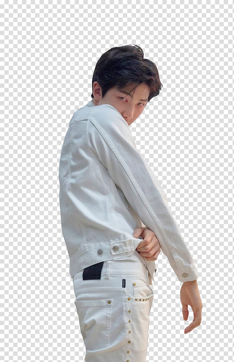 BTS LOVE YOURSELF TEAR , man wearing white denim long-sleeved shirt transparent background PNG clipart
