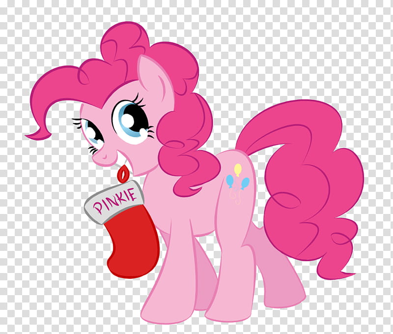Merry Christmas Pinkie Pie, pink My Little Pony illustration transparent background PNG clipart