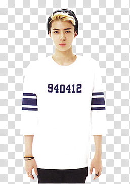 EXO STARDIUM, man in white and purple shirt transparent background PNG clipart