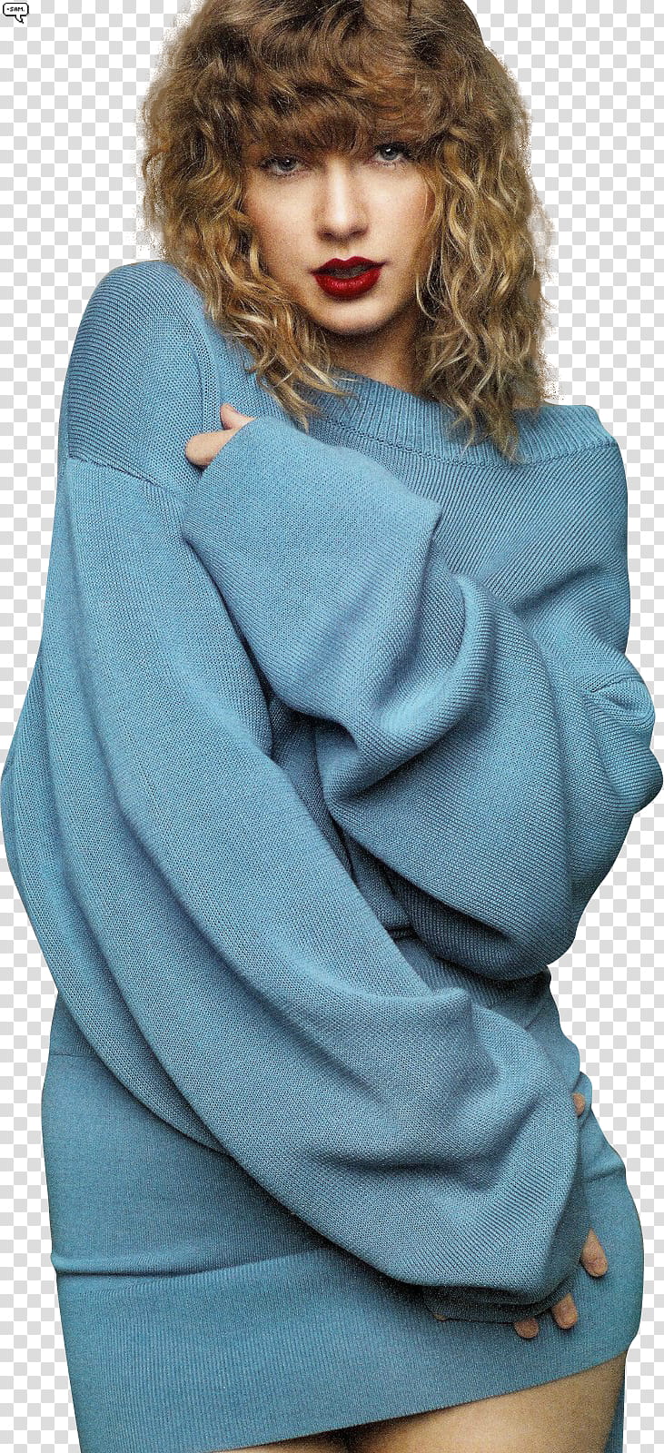 Taylor Swift, Taylor Swift in blue long-sleeved dress transparent background PNG clipart