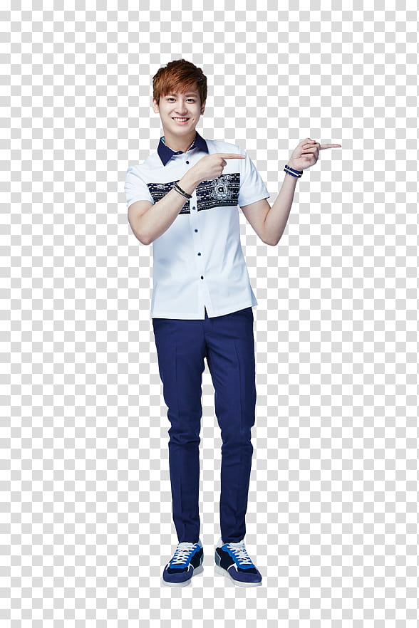 iKON Smart P, man in blue dress pants transparent background PNG clipart
