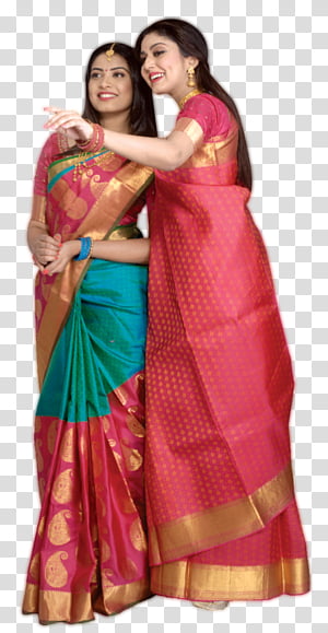 Free: Women's orange and black sari dress, Hina Khan Wedding sari Georgette  Lehenga-style saree, clearance sale. transparent background PNG clipart 