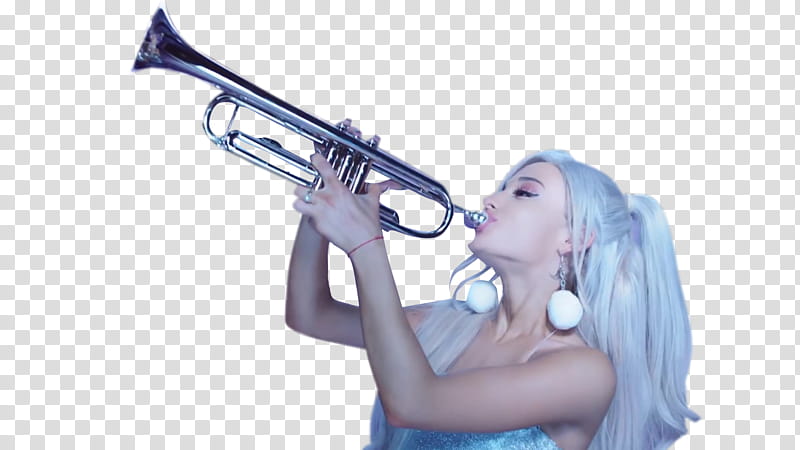 Ariana Grande Focus , woman playing trumpet transparent background PNG clipart