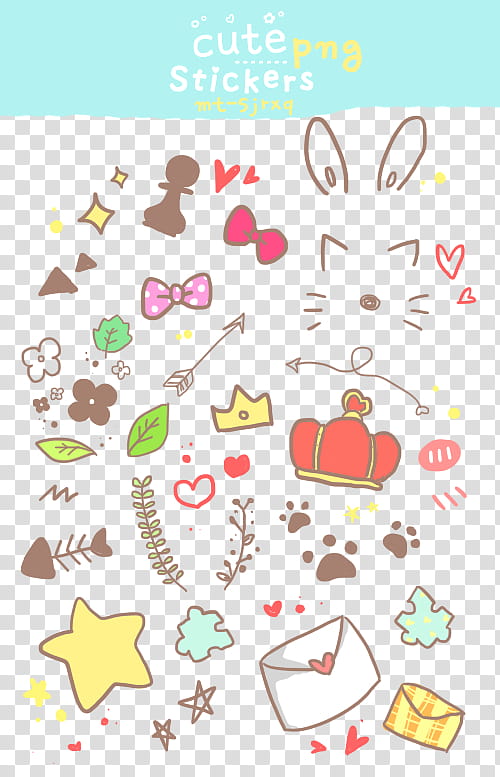 Cute Stickers, assorted item lot transparent background PNG clipart