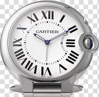 randoom , round silver-color Cartier analog watch transparent background PNG clipart