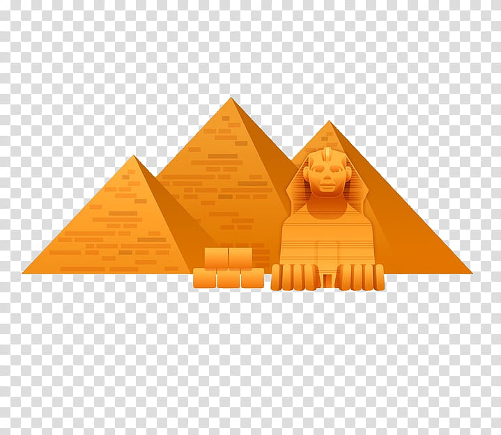 Painting, Great Sphinx Of Giza, Egyptian Pyramids, Ancient Egypt, Orange, Triangle transparent background PNG clipart