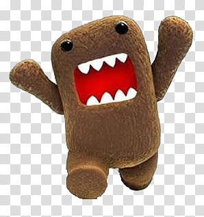 Domo, brown plush toy transparent background PNG clipart