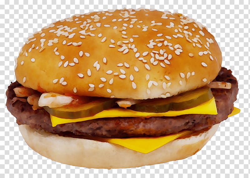 Junk Food, Watercolor, Paint, Wet Ink, Hamburger, Mcdonalds Big Mac, Recipe, Mcdonalds Quarter Pounder transparent background PNG clipart