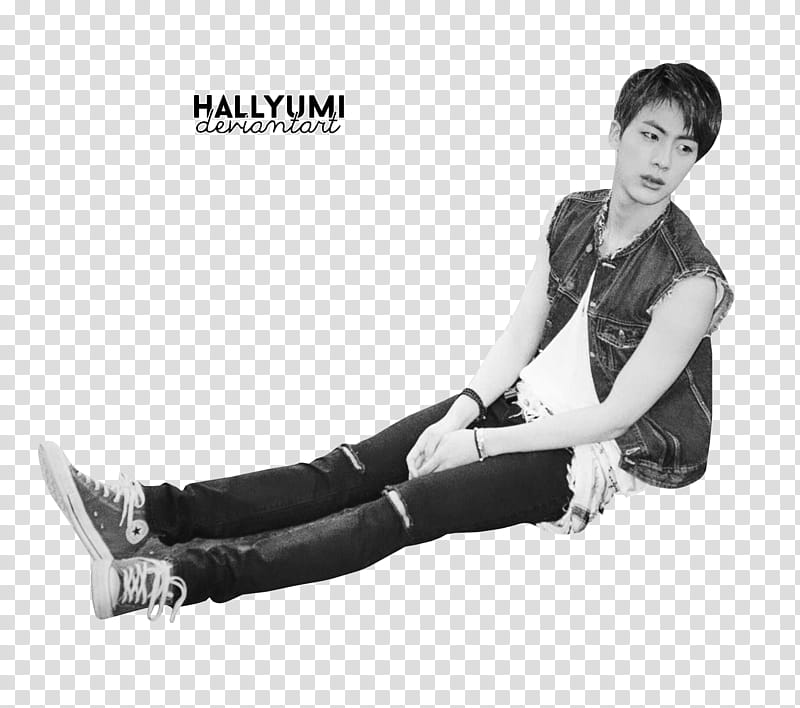 BTS HYYH pt , men's black vest and jeans transparent background PNG clipart