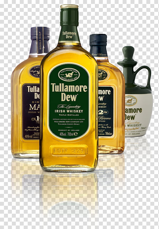 Liqueur Distilled Beverage, Tullamore Dew, Whiskey, Glass Bottle, Tullamore Dew Irish Whiskey, Liter, Alcoholic Beverage, Whisky transparent background PNG clipart