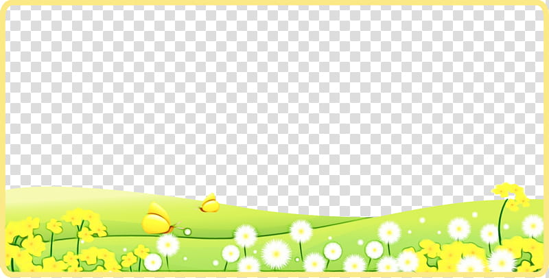 green yellow line leaf grass, Dandelion Frame, Flower Frame, Floral Frame, Watercolor, Paint, Wet Ink, Meadow transparent background PNG clipart
