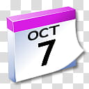 WinXP ICal, Oct  calendar illustration transparent background PNG clipart