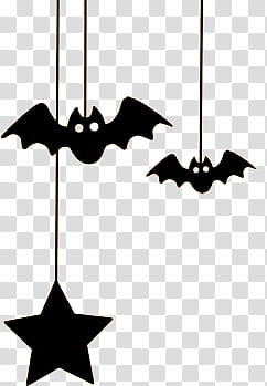 silhouette of star and bat decors transparent background PNG clipart