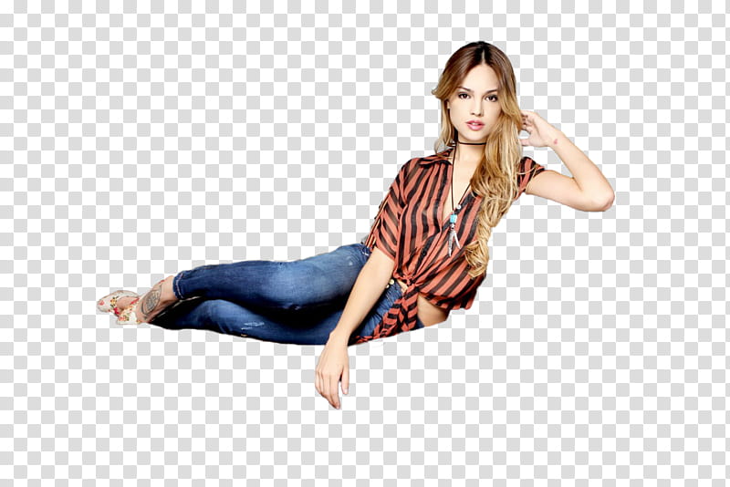 Eiza Gonzalez, woman waering black and maroon button-up shirt transparent background PNG clipart