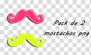 mostachos, two pink and yellow mustaches art transparent background PNG clipart