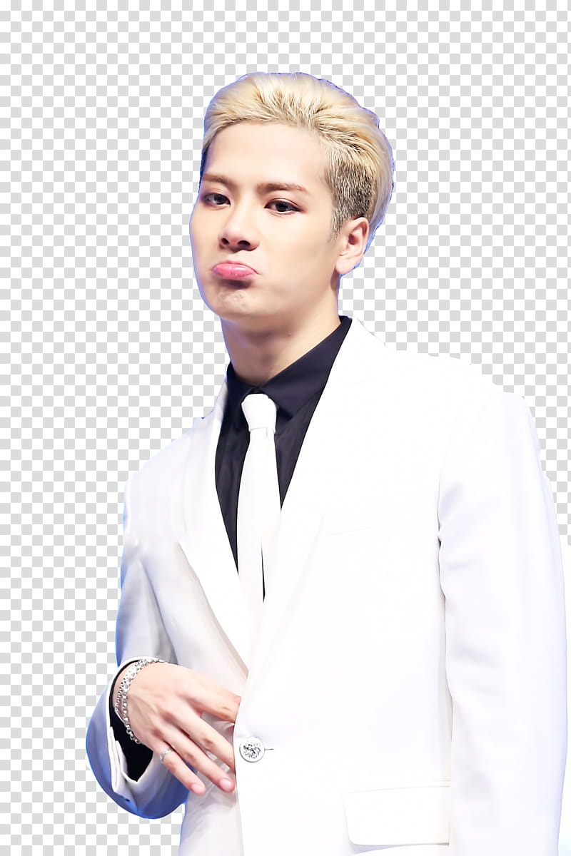 Jackson Wang, men's white suit jacket transparent background PNG clipart