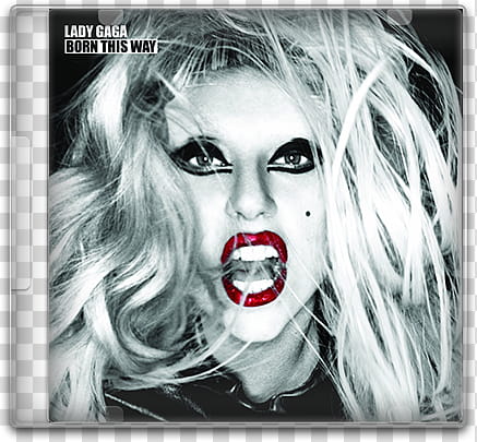 Lady Gaga CD Cover icon, Born thisway transparent background PNG clipart